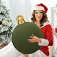 thumbnail image 1 of Giant Inflatable Velvet Christmas Balls - Flocked Holiday Blow-Up Decor, Perfect for Outdoor Yard, Lawn & Porch, Festive Ornaments to Boost Christmas Outdoor Home Ambiance, 22.83in, Army Green, 1 of 3