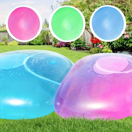Giant Inflatable Water Balloons 3 Pack Transparent TPR Bubbles Easy to Fill Leakproof for Pool Beach Yard Games Outdoor Activities