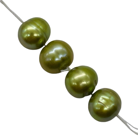 Giant Juicy Key Lime Fresh Water Pearls | 9.5x9.5-11x9.5mm | 4 Pearls |