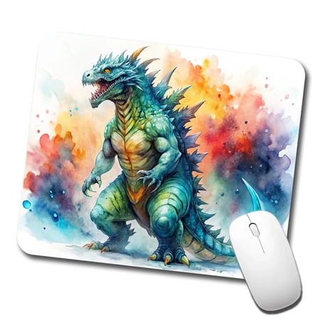 Giant Kaiju Monster Watercolor Mouse Pad Low Profile Gaming Mat