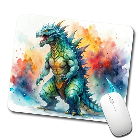 Giant Kaiju Monster Watercolor Mouse Pad Low Profile Gaming Mat
