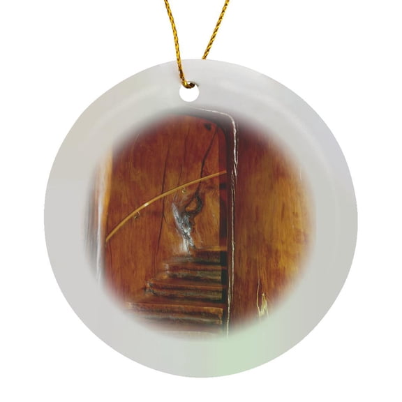 3drose, Giant Kauri Tree, Awanui, North Island, New Zealand-au02 Dwa6602 - David Wall, Circle Porcelain Ornament