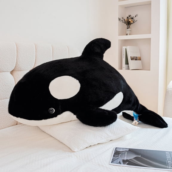 Giant Killer Whale Stuffed Animal Plush Pillow Realistic Sea Animal Series Soft Plush Body Cushion Home Decor