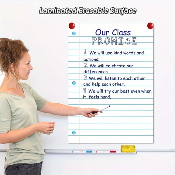 Giant Lined Magnetic Dry Erase Sheet, 20x28 Inch Reusable Note Line Whiteboard Sticker for Classroom Office Home Planning Writing Surface