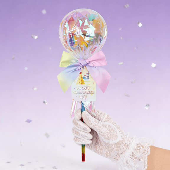 Giant Lollipop Valentines Kit, Lollipop Valentine Kit, With Heart Cards Pencils Erasers Stamps Sharpeners Bracelets For Valentine Prizes Party Favors (1PCS)