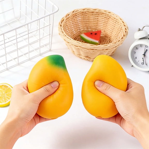 Giant Mango Squishy, Nedos Neeoh Dream Drop Style Soft Squeeze Toy, Squishy Peach Dragon Fruit Stress Relief Toy for Adults Kids