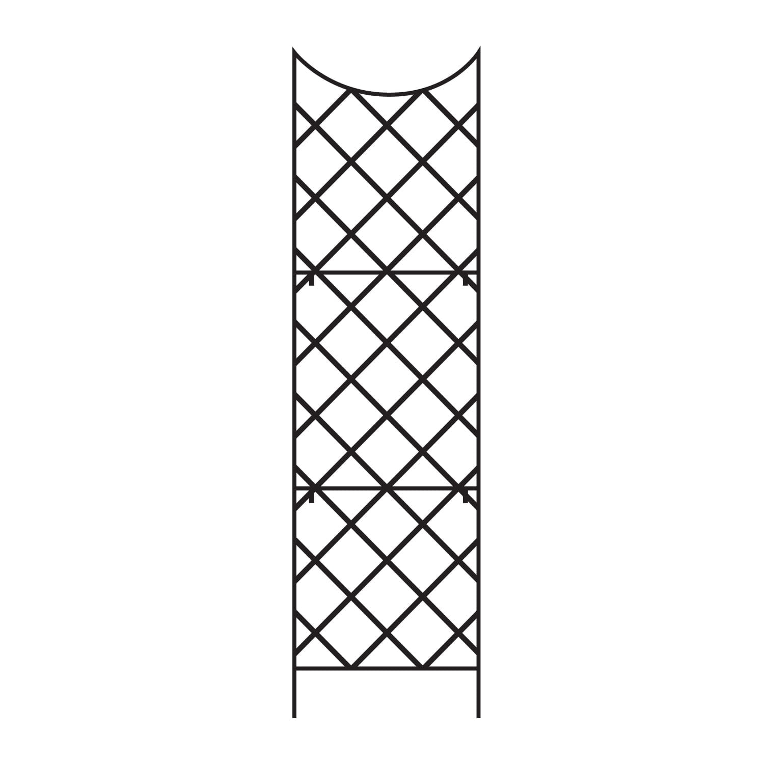 Black Steel 108" Tall Traditional Garden Trellis
