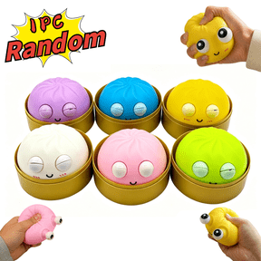 Giant Moving Eye Dumpling Squishy Toys, Wiggling Interactive Eye Squishies, Soft TPR Squeeze Stress Ball, Collectible Toy for Classroom RewardsRandom 1PC