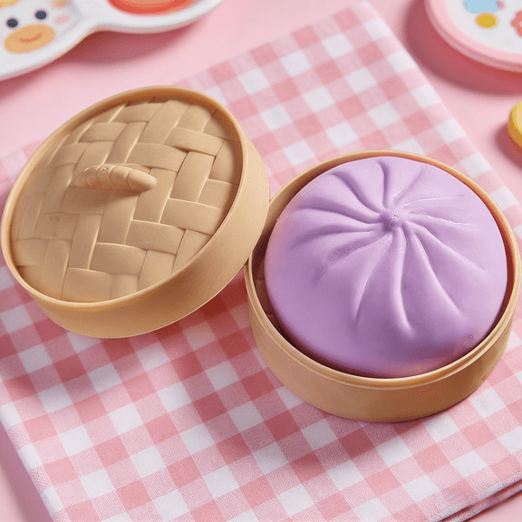 Giant Mystery Dumpling Squishy 2026 New, Mega Rainbow Glitter Dumpling, Large Stress Relief Squeeze Sensory Ball for Adults, Purple