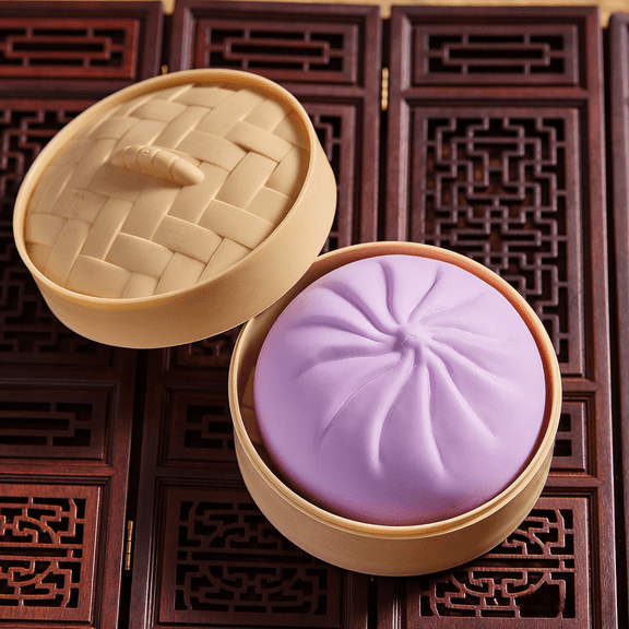 Giant Mystery Dumpling Squishy 2026 New, Mega Rainbow Glitter Dumpling, Large Stress Relief Squeeze Sensory Ball for Adults, Purple