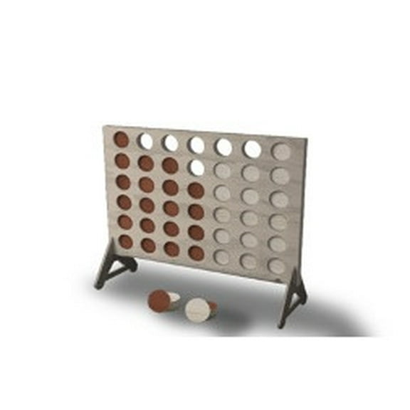 Giant Natural Wood Connect 4 / 4 In A Row / 4 To Score - Plain Premium Natural Wood Connect 4 Game