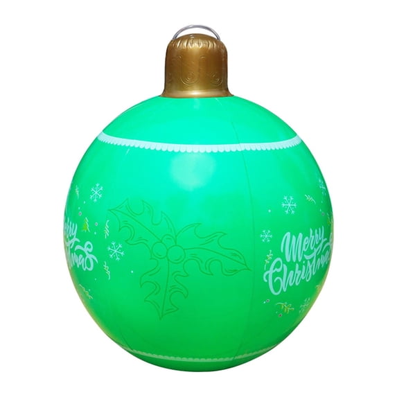 Giant PVC Inflatable Christmas Decorated Ball Ornaments Outdoor Large Xmas Blow Ball Decorations for Outside Holiday Yard Lawn Porch Decor, Inflatable Xmas Decorated Ball, Green