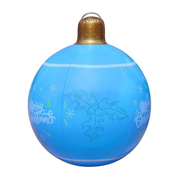 Giant PVC Inflatable Christmas Decorated Ball Ornaments Outdoor Large Xmas Blow Ball Decorations for Outside Holiday Yard Lawn Porch Decor, Inflatable Xmas Decorated Ball, Blue