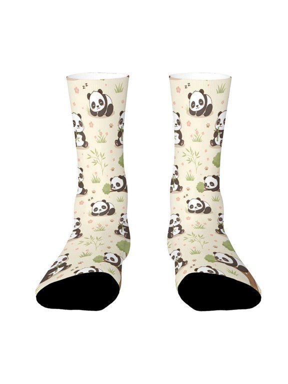 Giant Panda Bear Funny Novelty Crew Socks for Women Men Sports