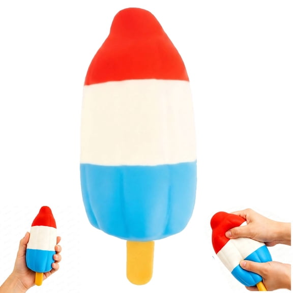 Giant Patriotic Popsicle Squishy Toy 8.66 Inches Big Slow Rise Squeeze Pop Ice Cream Squishies, Safe Non Toxic Tactile Sensory Play Toy, Stress Anxiety Relief Fidget Gift