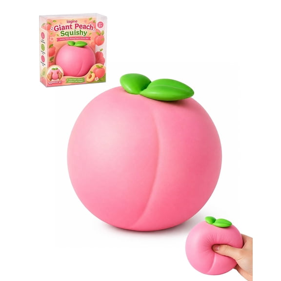 Giant Peach Squishy, Jumbo Slow Rising Peach Squeeze Ball 6 Inch, Slow Rising Soft Peach Fruit Squishy, Stress Relief for Desk, Room Decor, Party Favors, Collectors, Cute Fruit-Themed Gift(1pc)