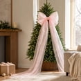 thumbnail image 1 of Giant Pearlescent Sheer Bow, Christmas Tree Bow Topper, Double‑Layer Sheer Ornament With Long Flowing Ribbons, 1 of 4