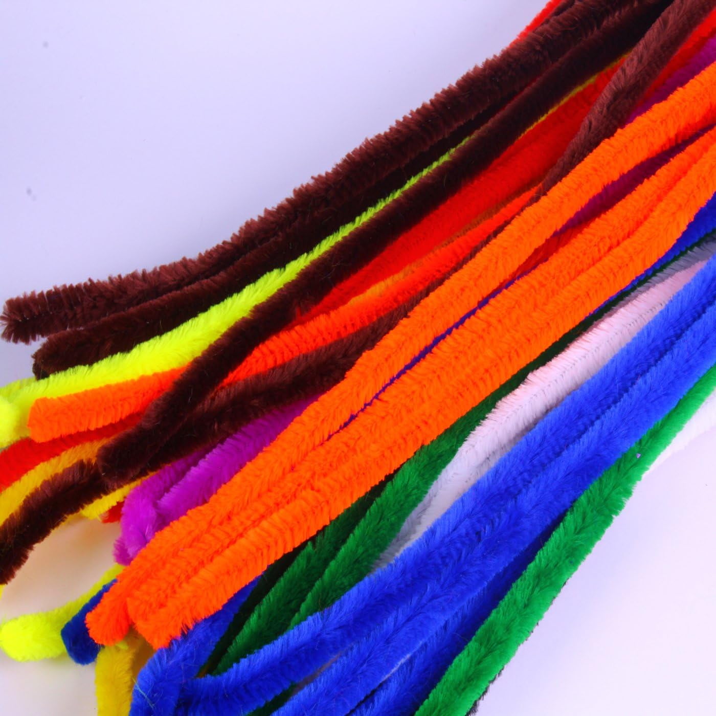 Giant Pipe Cleaners Extra Long Flexible Coloured Assorted Bright Colours Pack of 50