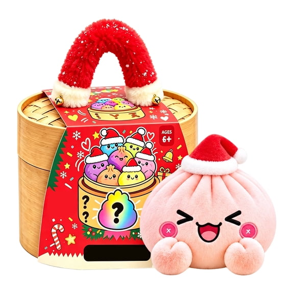 Giant Plush Dumpling Squishy,Cute Plush Stuffed Steamed Bun Squishes,Squishy Dumpling Stress Squeeze Toy,Christmas Stress Balls Squishies Fidget Toys for Adults Anxiety Relief