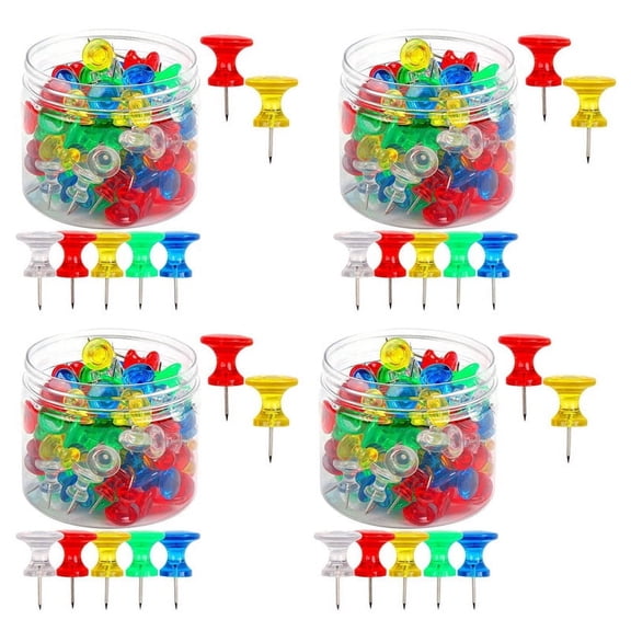 Giant Push Pins 400-Pack Large Thumbtacks Used for Cork Board Bulletin Board with Plastic Case
