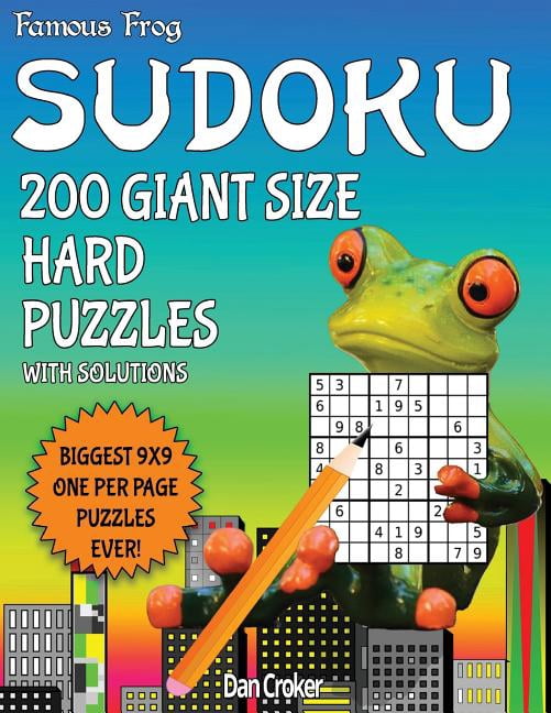 Giant Puzzle: Famous Frog Sudoku 200 Giant Size Hard Puzzles Biggest 9 X 9 One Per Page Puzzles Ever! : A Giant Puzzle Series Book (Series #3) (Paperback)