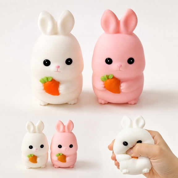 Giant Rabbit Squishy Toys, Soft Cute Bunny Slow Rising Sensory Stress Relief Squeeze Toys for Kids Adults Easter Birthday Party Favors (1 Random Color)