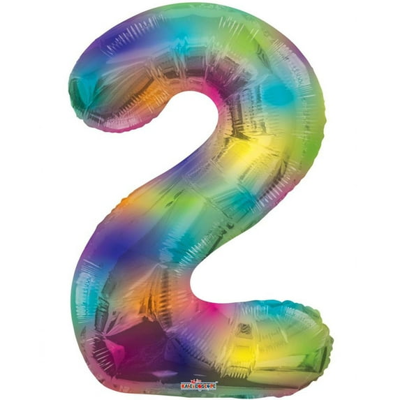 Giant Rainbow Number 2 Foil Balloon 34"