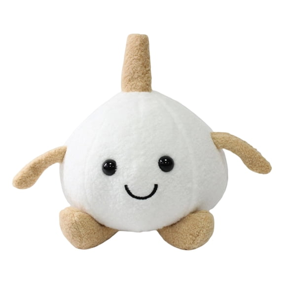Giant Realistic Garlic Plush toy, Soft Stuffed Vegetable Pillow with Cute Facial Features & Mini Limb details, Cuddly Plant Doll for Kids’ Playtime, Bedroom decor and Comforting