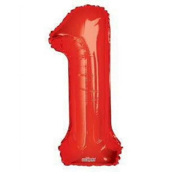 Giant Red Number 1 Foil Balloon 34"