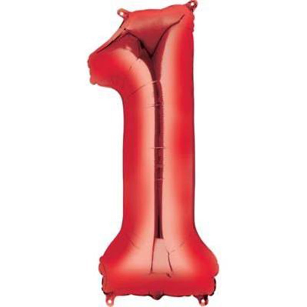 Giant Red Number 1 Foil Balloon 34"
