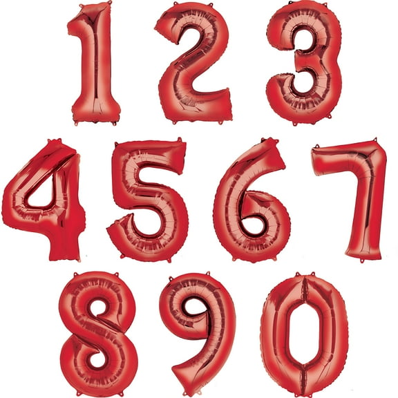 Giant Red Number 2 Foil Balloon 33"
