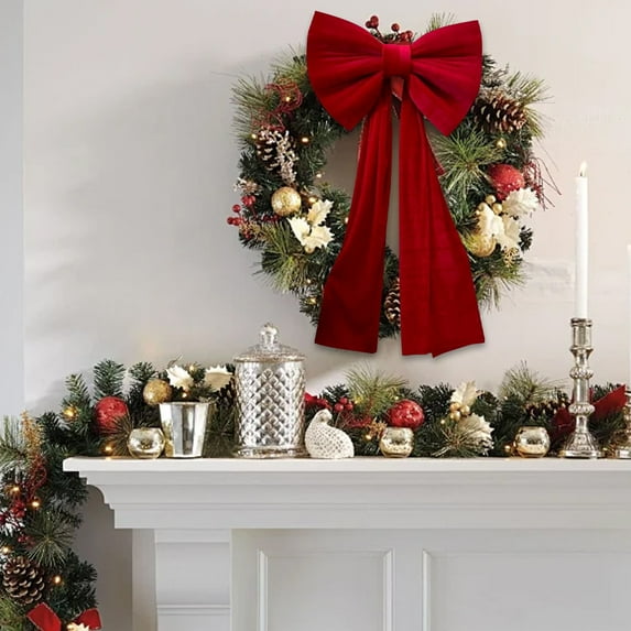 Giant Red Satin Bow for Christmas Tree, Wedding, Holiday Celebrations, Home Décor, Gift Wrapping, Large Oversized Decorative Bow for Indoor and Outdoor Use