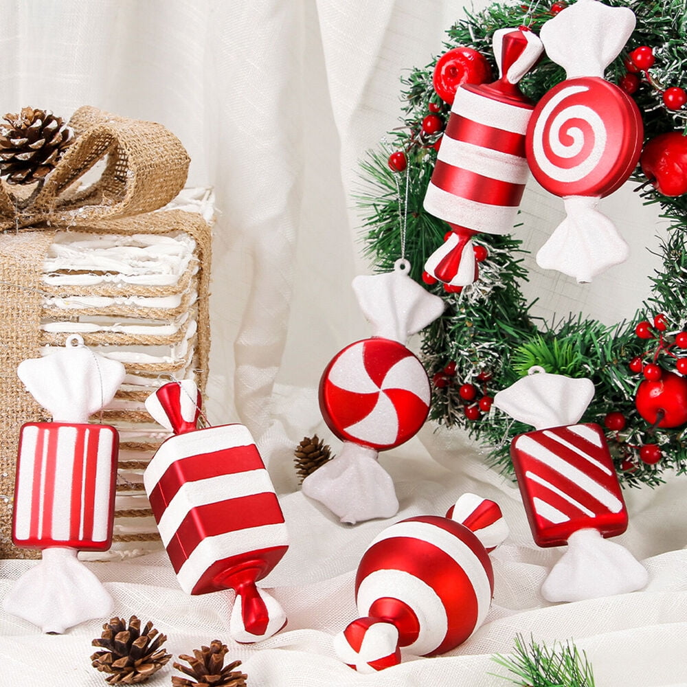 Giant Red & White Glitter Candy Cane or Sweet Christmas Tree Display ...