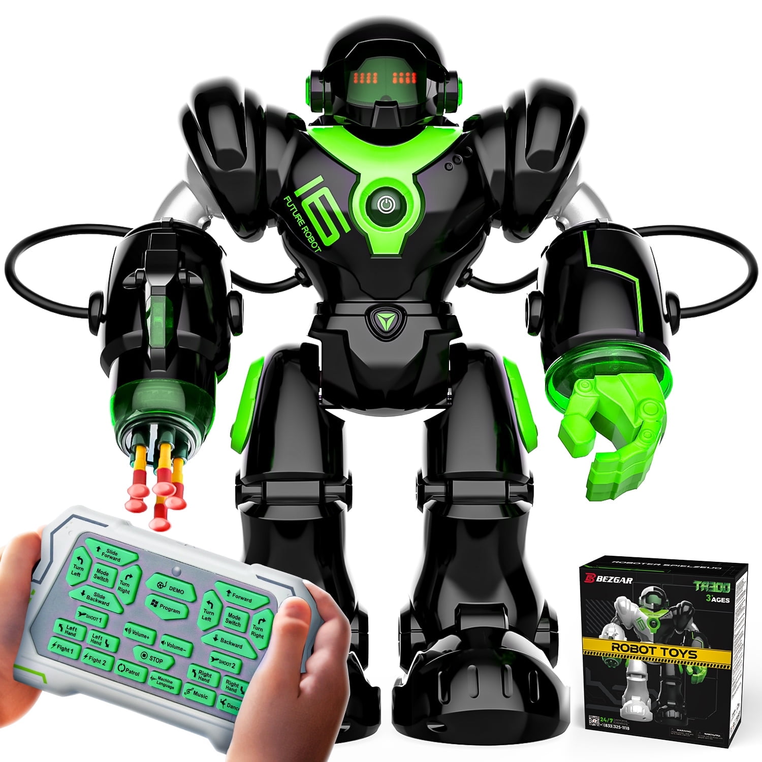Programmable Robot Space Fighter Robot Toy Player RC Boxing