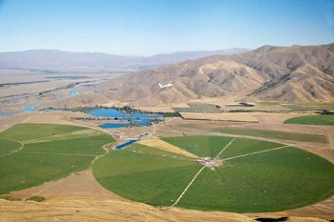 Giant Rotary Irrigation Scheme near Twizel Mackenzie Country South Island New Zealand Canvas Art - David Wall DanitaDelimont (17 x 11)