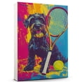 thumbnail image 1 of Giant Schnauzer Dog Stretched Canvas Size 8x12 Tennis Canvas – Cute Giant Schnauzer Canvas Wall Art of Puppy Playing Tennis, Perfect for Dog and Sports Fans, 1 of 5
