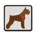 thumbnail image 1 of Giant Schnauzer Dog with Heart Applique Multi-Color Embroidered Hook & Loop Patch - 3.5 Inch Large, 1 of 5
