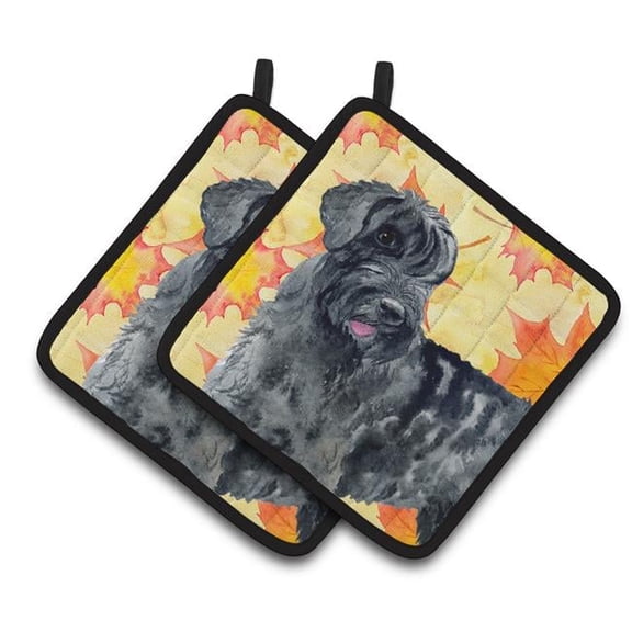 Giant Schnauzer Fall Pair of Pot Holders