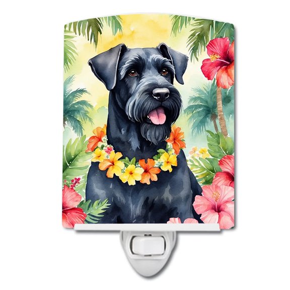 Giant Schnauzer Luau Ceramic Night Light 4 in x 6 in