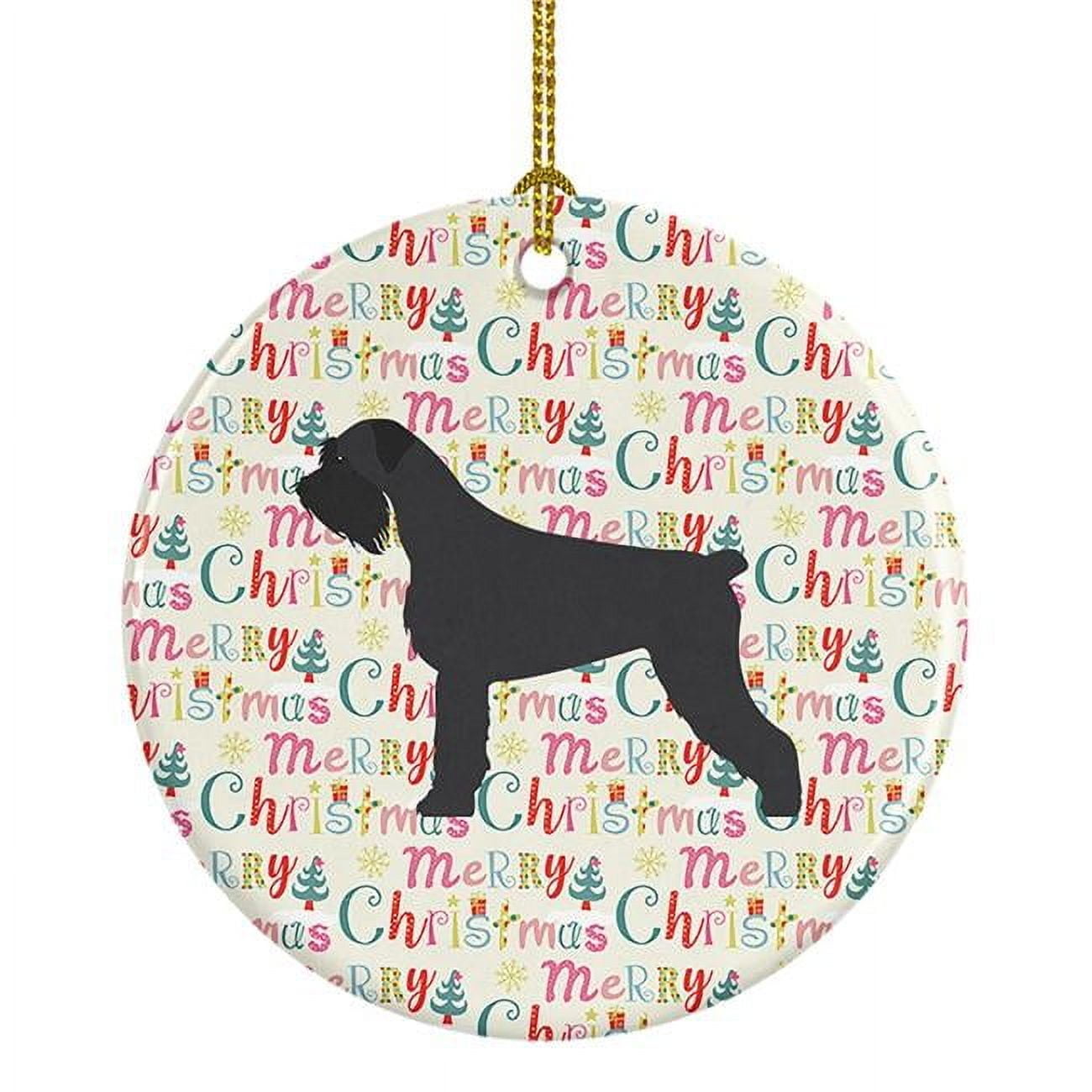 Giant Schnauzer Merry Christmas Ceramic Ornament 2.8 in x 2.8 in