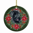 thumbnail image 1 of Giant Schnauzer Poinsetta Wreath Ceramic Ornament 2.8 in x 2.8 in, 1 of 3