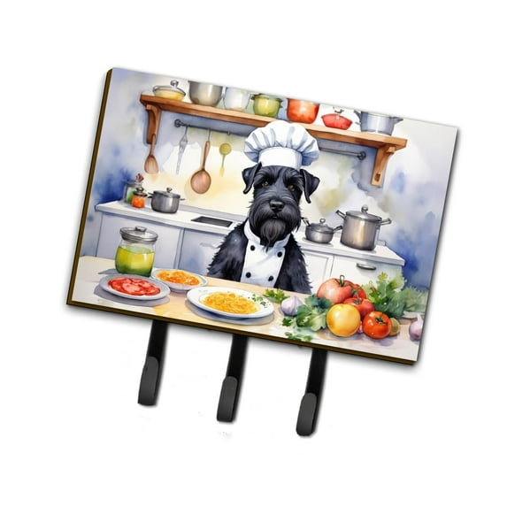 Giant Schnauzer The Chef Leash or Key Holder 6 in x 9 in