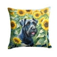 thumbnail image 1 of Giant Schnauzer in Sunflowers Throw Pillow 18 in x 18 in, 1 of 5