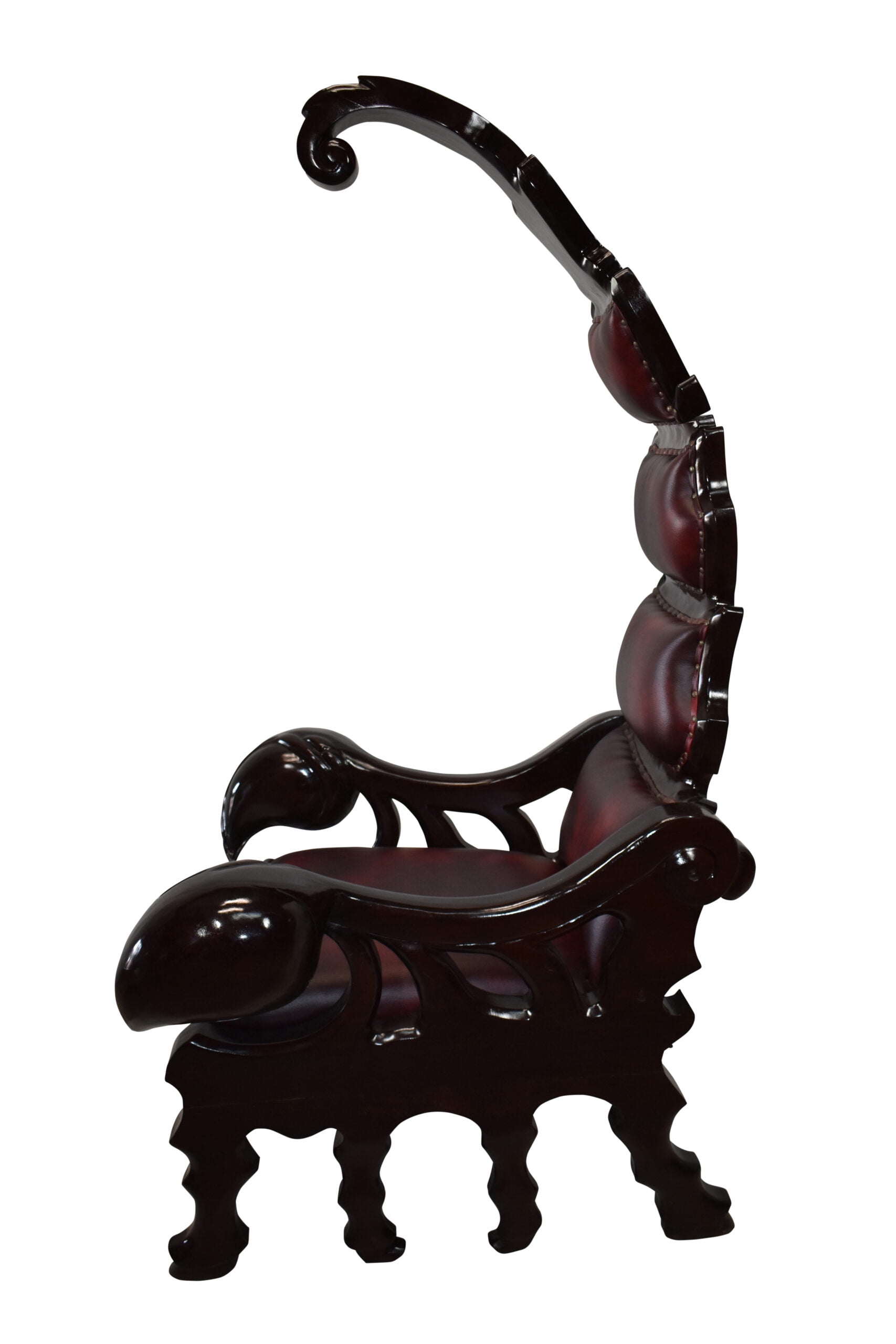 Giant Scorpion King Chair with Burgundy and Brown Colors Size