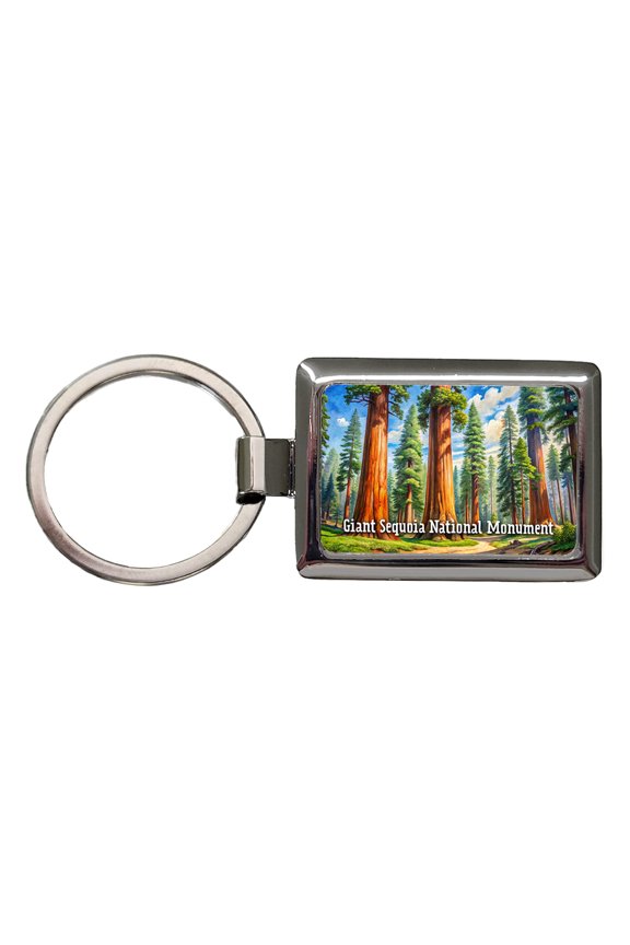 Giant Sequoia National Monument California Metal Rectangle Keychain