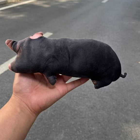 Giant Simulated 3D Black Pig Plush Pillow，51.2'' Big Soft Pig Body Pillow Plush Toy for Sleep and Home Ornament