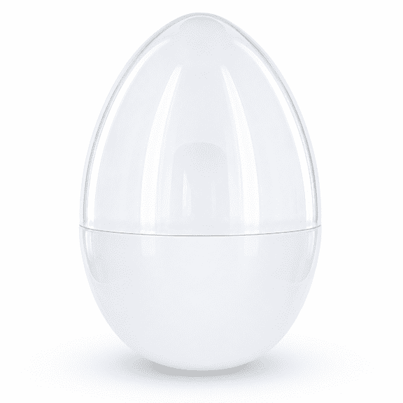 Giant Extra Large White Plastic Easter Egg Two Tones 12 Inches
