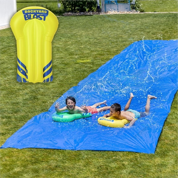 Giant Slip and Slide for Adults and Kids - Heavy Duty Large Slip n Slide Water Slide for Kids Backyard Outdoor Water Play Includes Inflatable Riders
