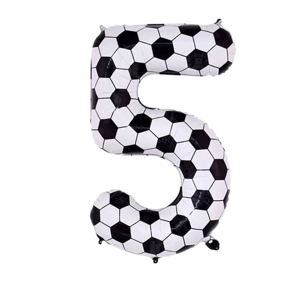 Giant Soccer Ball Balloon, 40 Inch Large White Foil Number Sports Themed Party Decoration, Festive Decor Supply for Birthday, Party, Celebration, Event