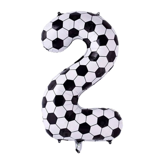 Giant Soccer Ball Balloon, 40 Inch Large White Foil Number Sports Themed Party Decoration, Festive Decor Supply for Birthday, Party, Celebration, Event